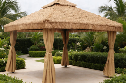 Custom Outdoor Steel Frame Straw Gazebo