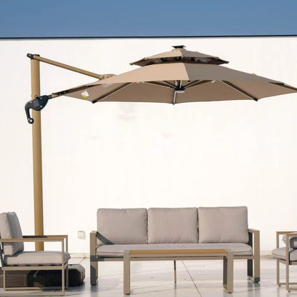 Turkish Style Double Canopy Cantilever Umbrella