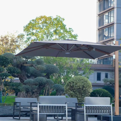 Outdoor Big Size Wood Grain Roman Umbrella