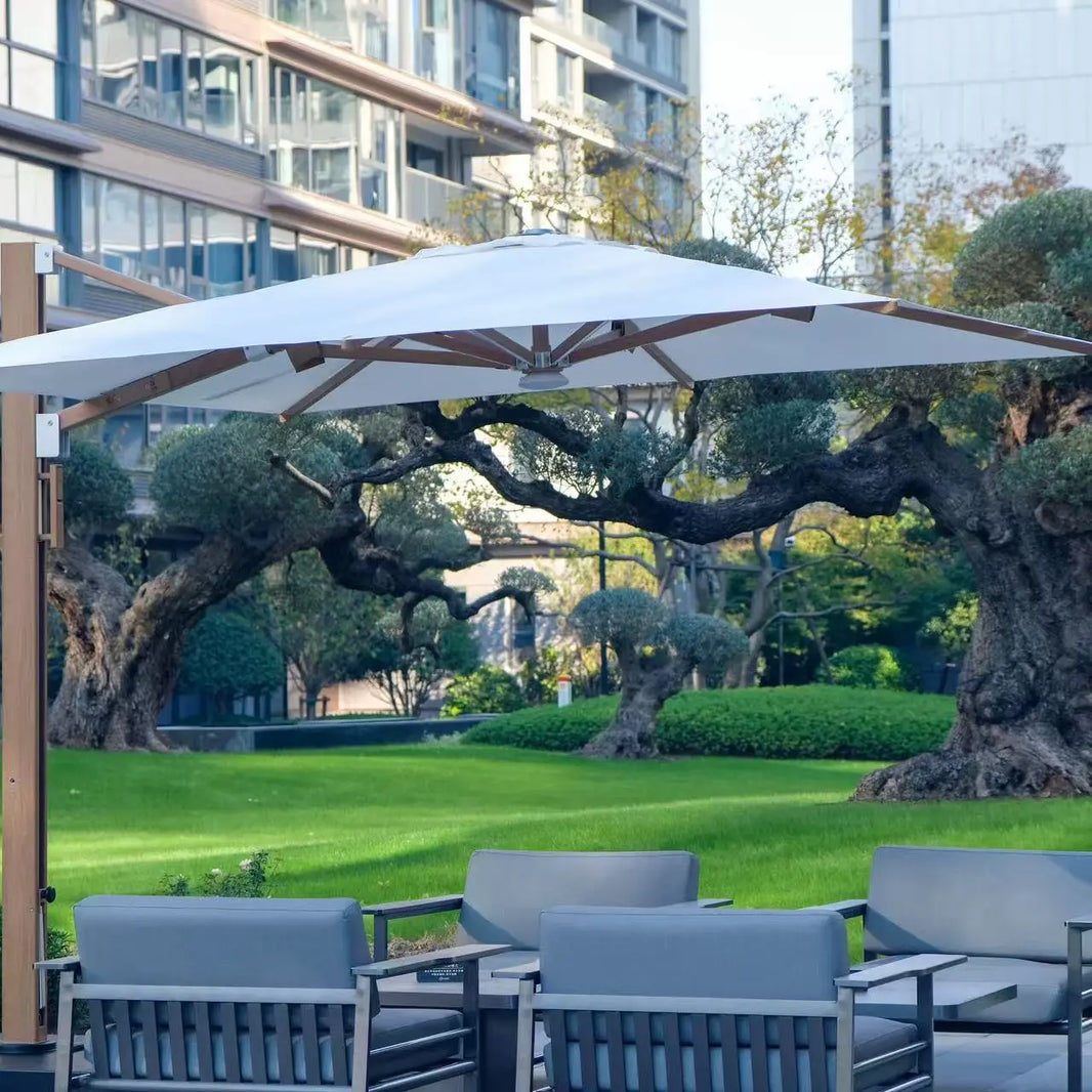 Outdoor Big Size Wood Grain Roman Umbrella