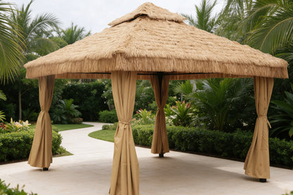 Custom Outdoor Steel Frame Straw Gazebo