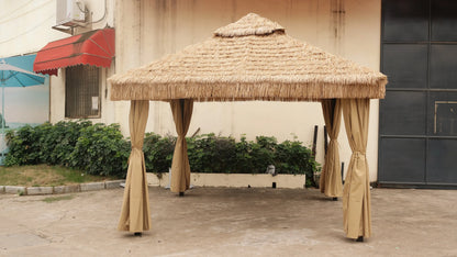Custom Outdoor Steel Frame Straw Gazebo