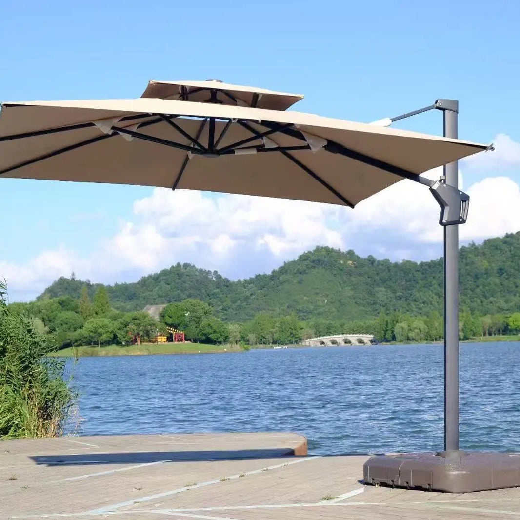 Double Layer Roman Cantilever Umbrella Outdoor Garden Side Mount Parasol