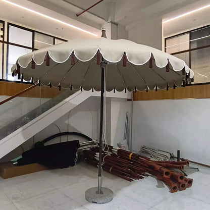 Aluminum Hub Valance Fiber Center Pole Umbrella