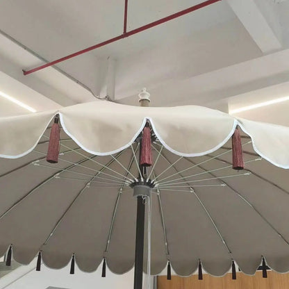 Aluminum Hub Valance Fiber Center Pole Umbrella