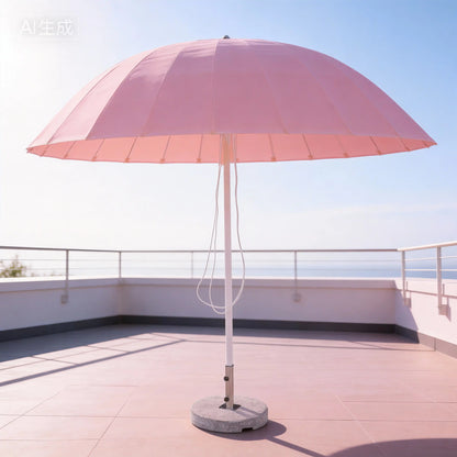 Windproof Fiberglass Middle Pole Garden Parasol