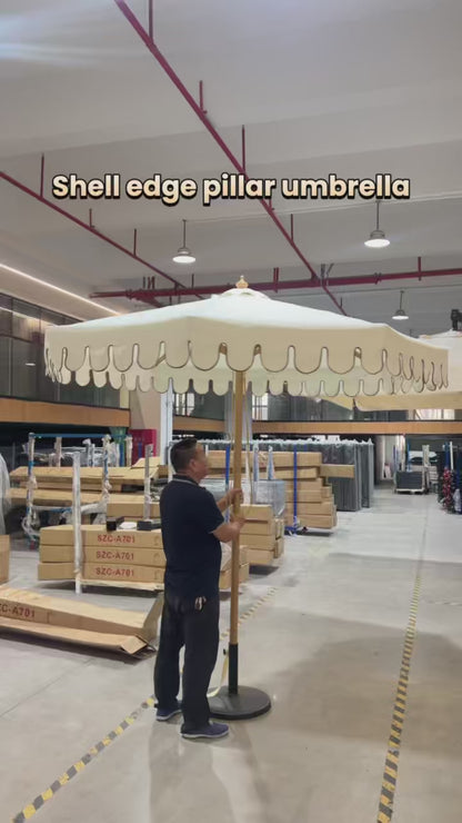 Elegant Wave Edge Outdoor Umbrella
