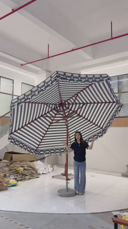 Luxury Ruffle Edge Tiltable Backyard Parasol