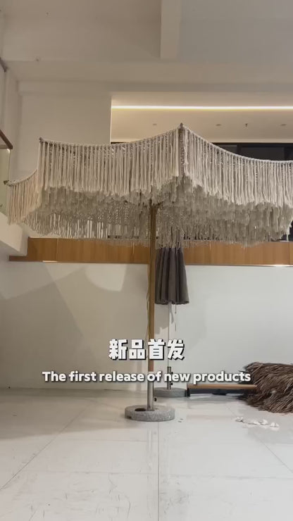 Woven Rope Middle Pole Outdoor Umbrella