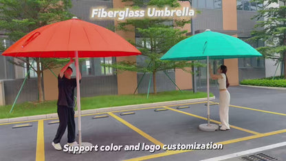 Windproof Fiberglass Middle Pole Garden Parasol