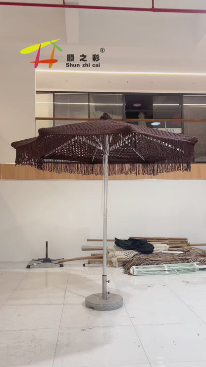 Decorative Rope-Woven Garden Umbrella